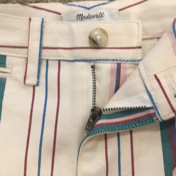 Madewell Wide Leg High Waist Stripe Crop Pants 25P - Picture 6 of 11